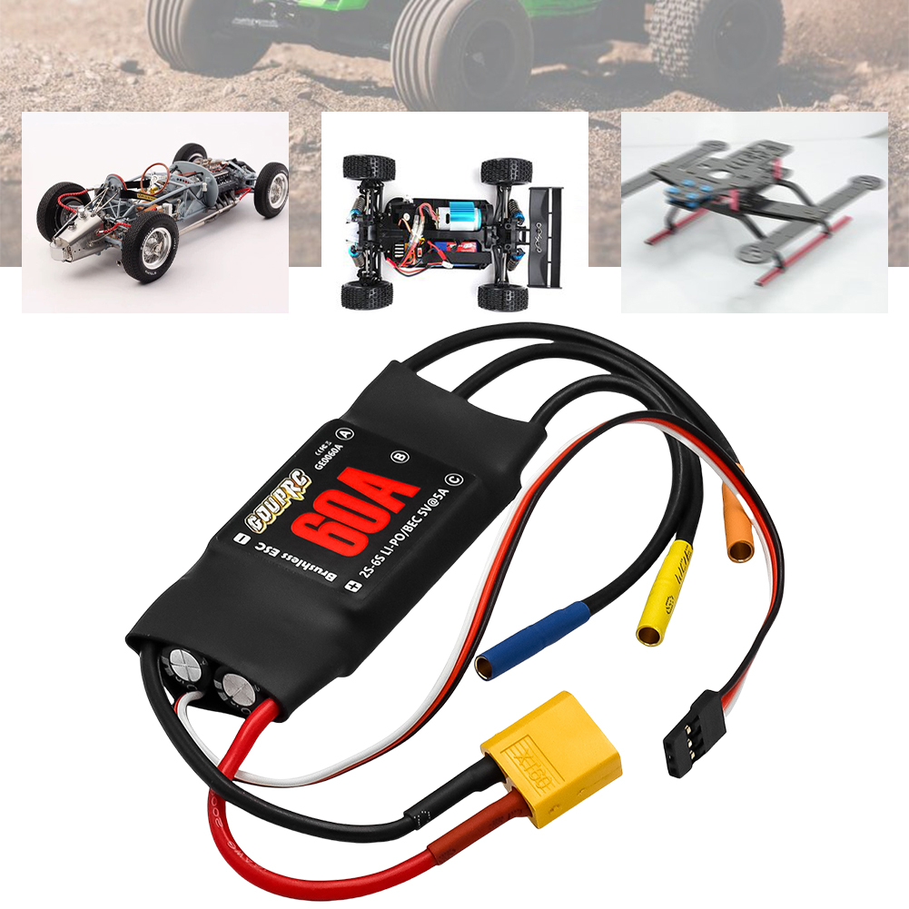 60A Brushless ESC 2-6S Electri - Drone Helicopter Rc ulasan dan harga