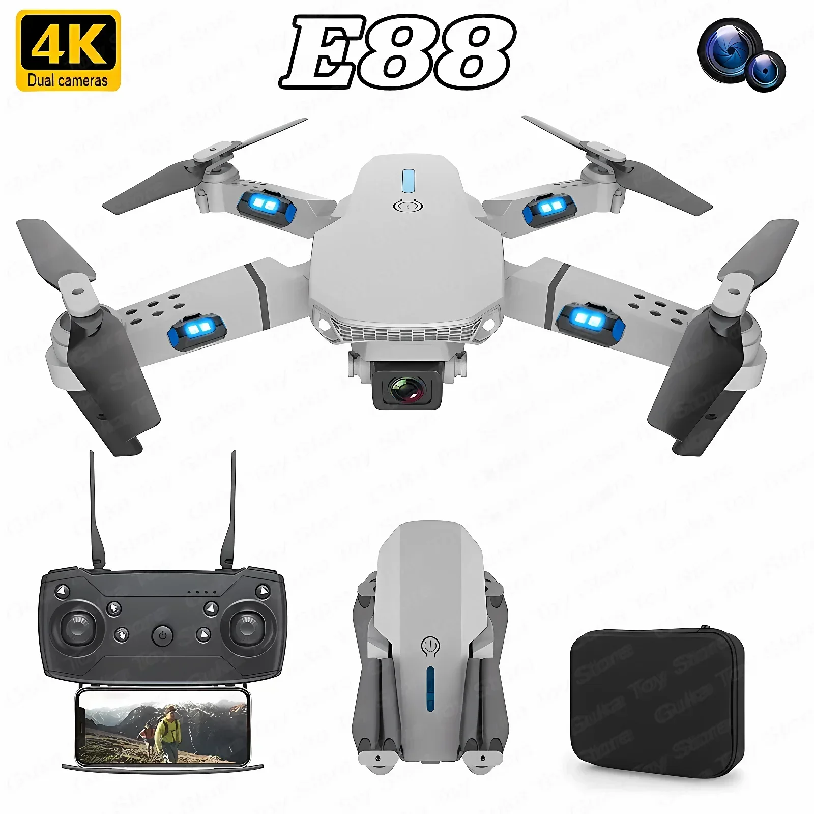 E88 Pro WIFI FPV Drone Wide An - Drone Rc App ulasan dan harga