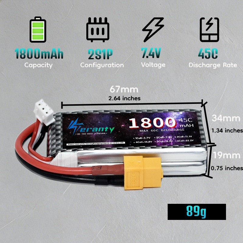 TERANTY 2S 3S 4S 1800mAh Lipo  - Drone Rcs ulasan dan harga