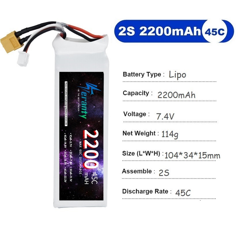 2PCS 7.4V Lipo 2S Battery 1500 - Drone Rcs ulasan dan harga