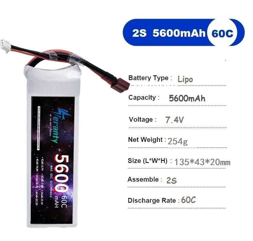 TERANTY 5600MAH 60C 2S 3S 4S 6 - Rc Drift Car Kit ulasan dan harga