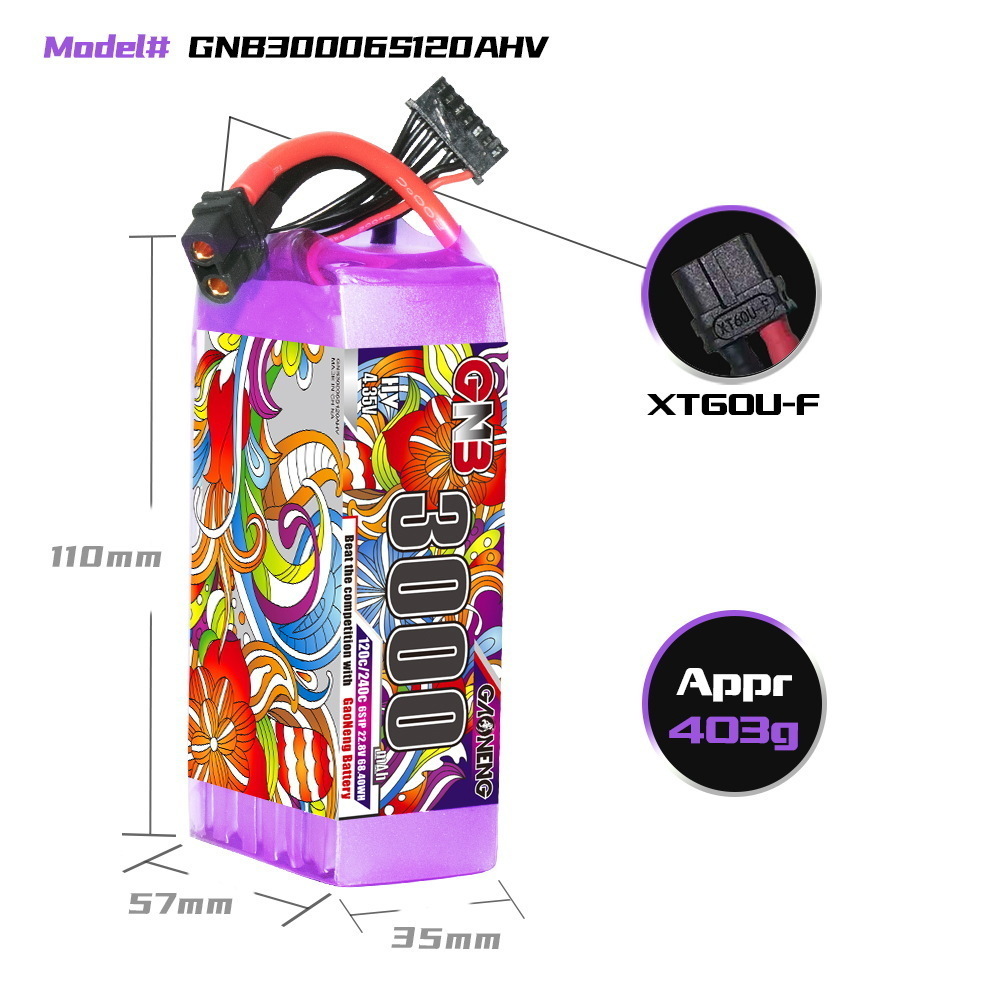 GNB Lipo Battery 6S 22.8V 3000 - Analog Fpv Transmitter ulasan dan harga